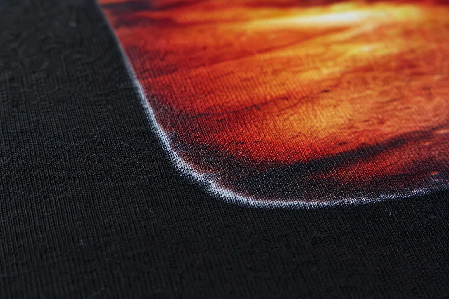 White underbase and colour layers on a dark DTG garment