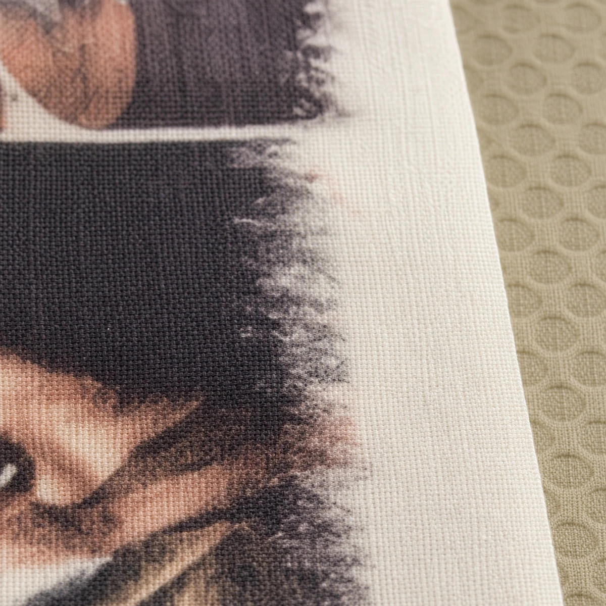 Illustrative digital print sample with fuzzy artwork edges