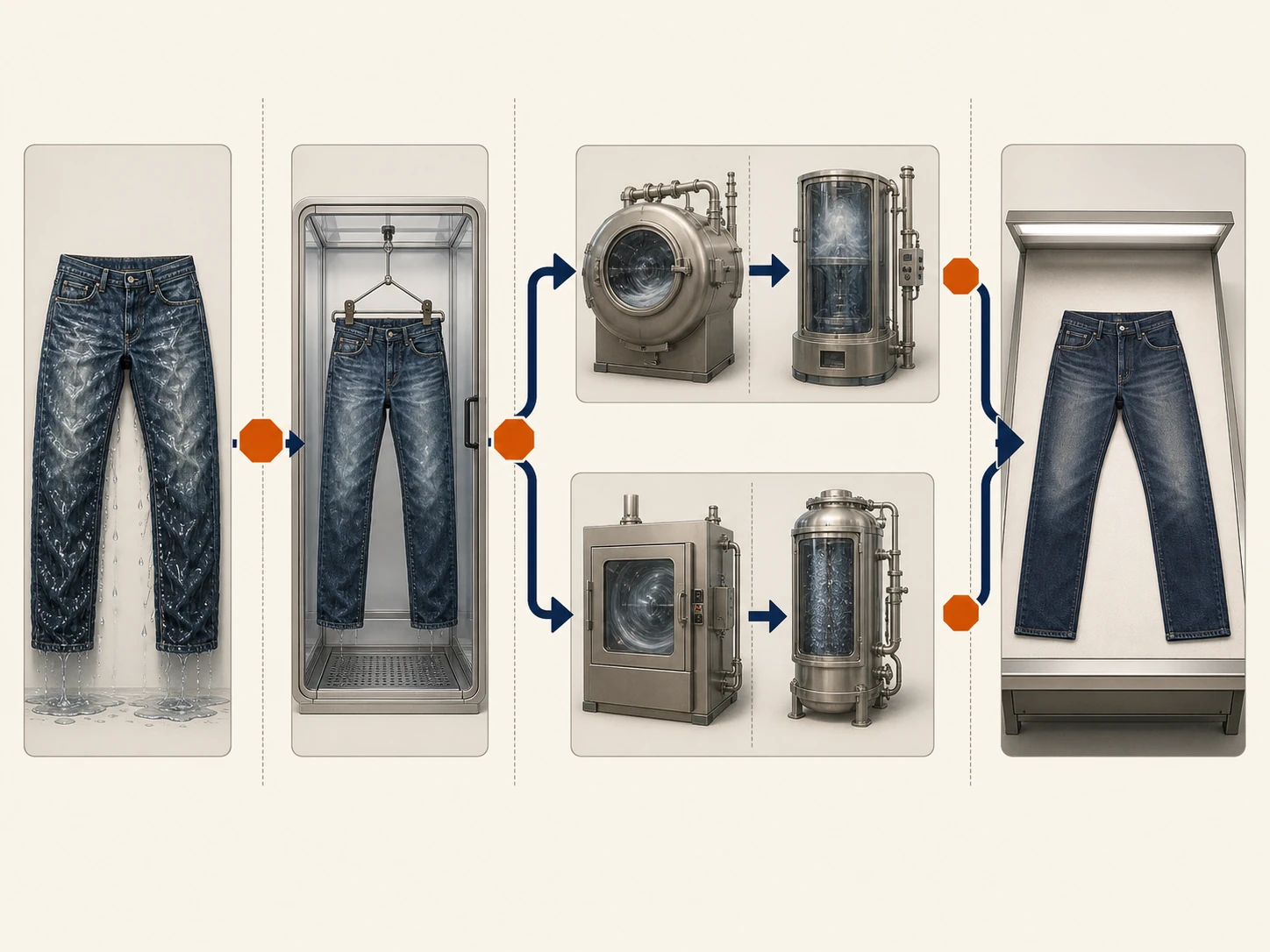 Four release states separating appearance, contact stop, neutralisation and product approval