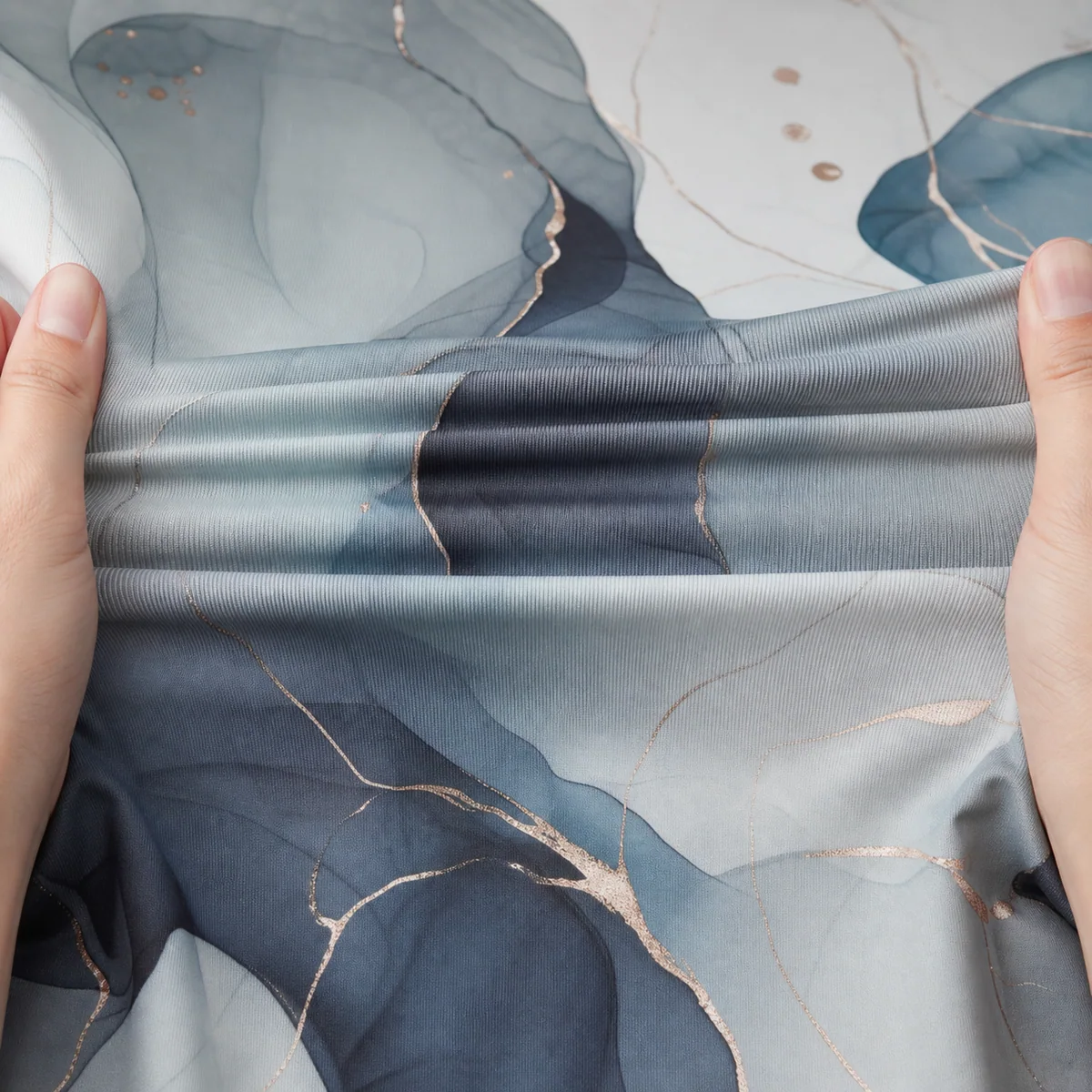 Sublimated polyester stretch fabric checked under extension