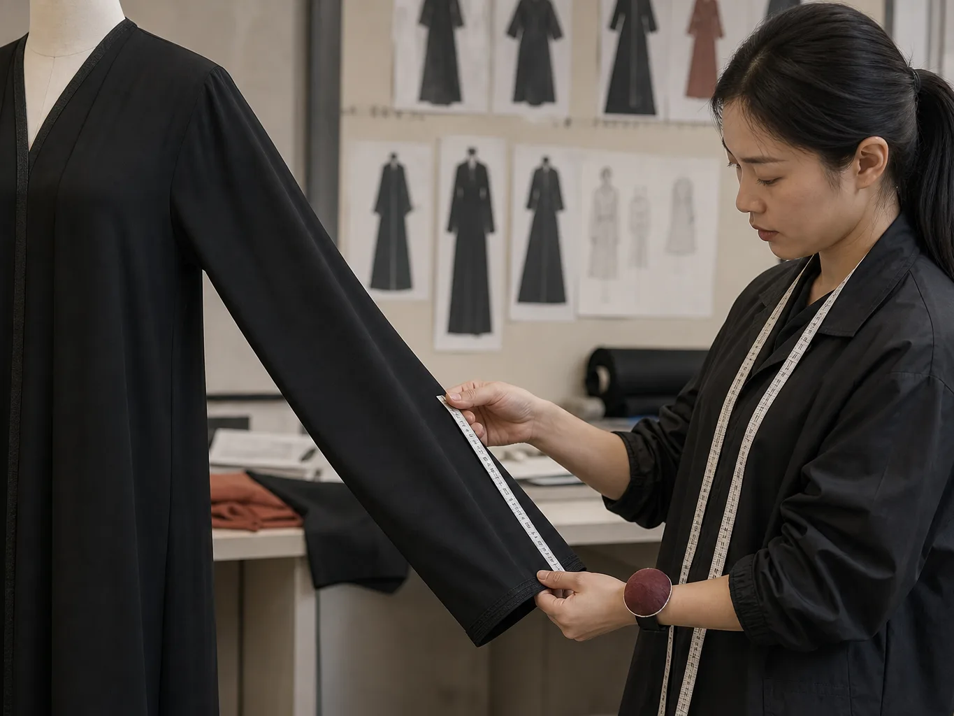 Abayas: front and sleeve
