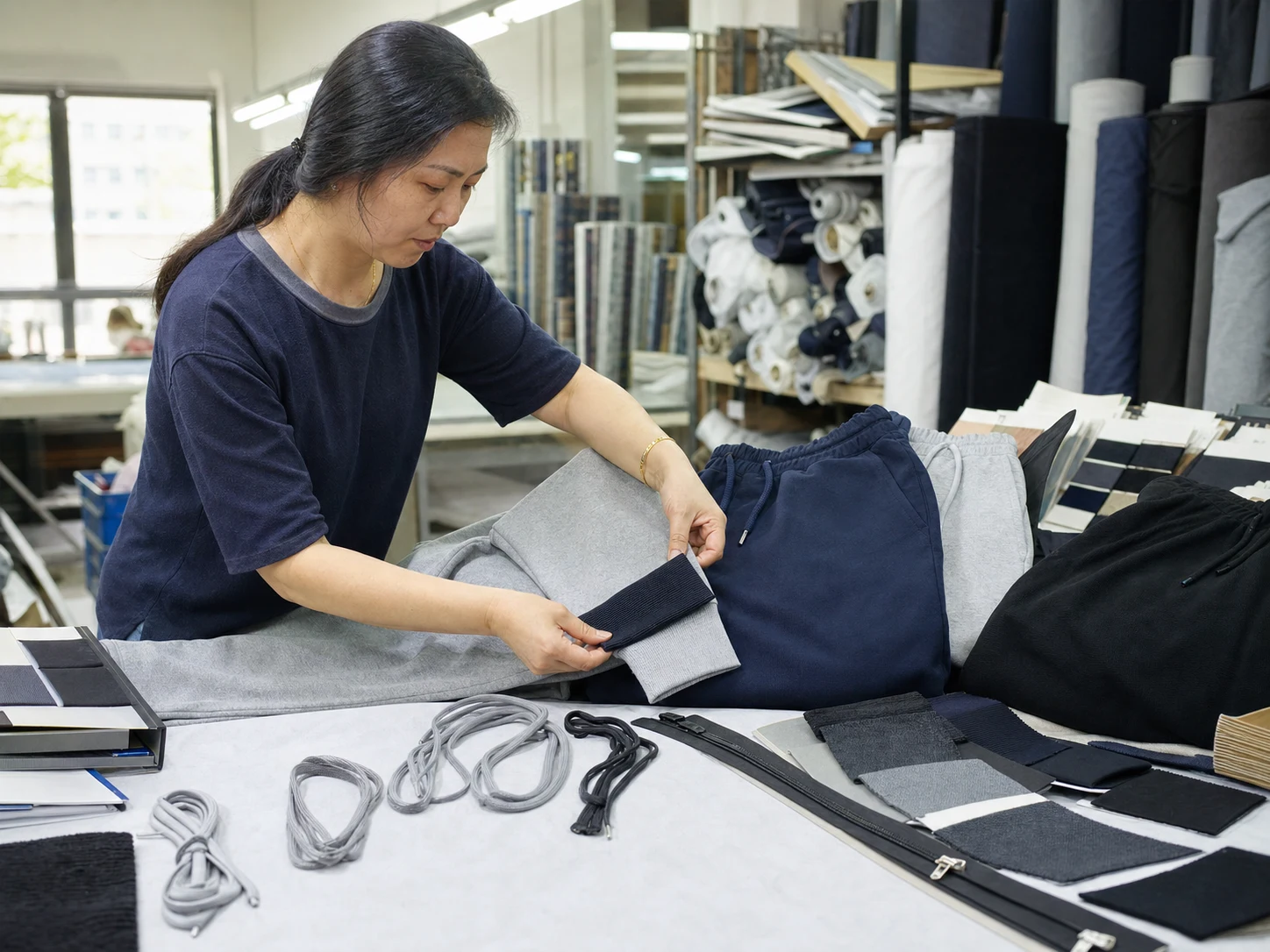 Joggers: fabric and trims sourcing