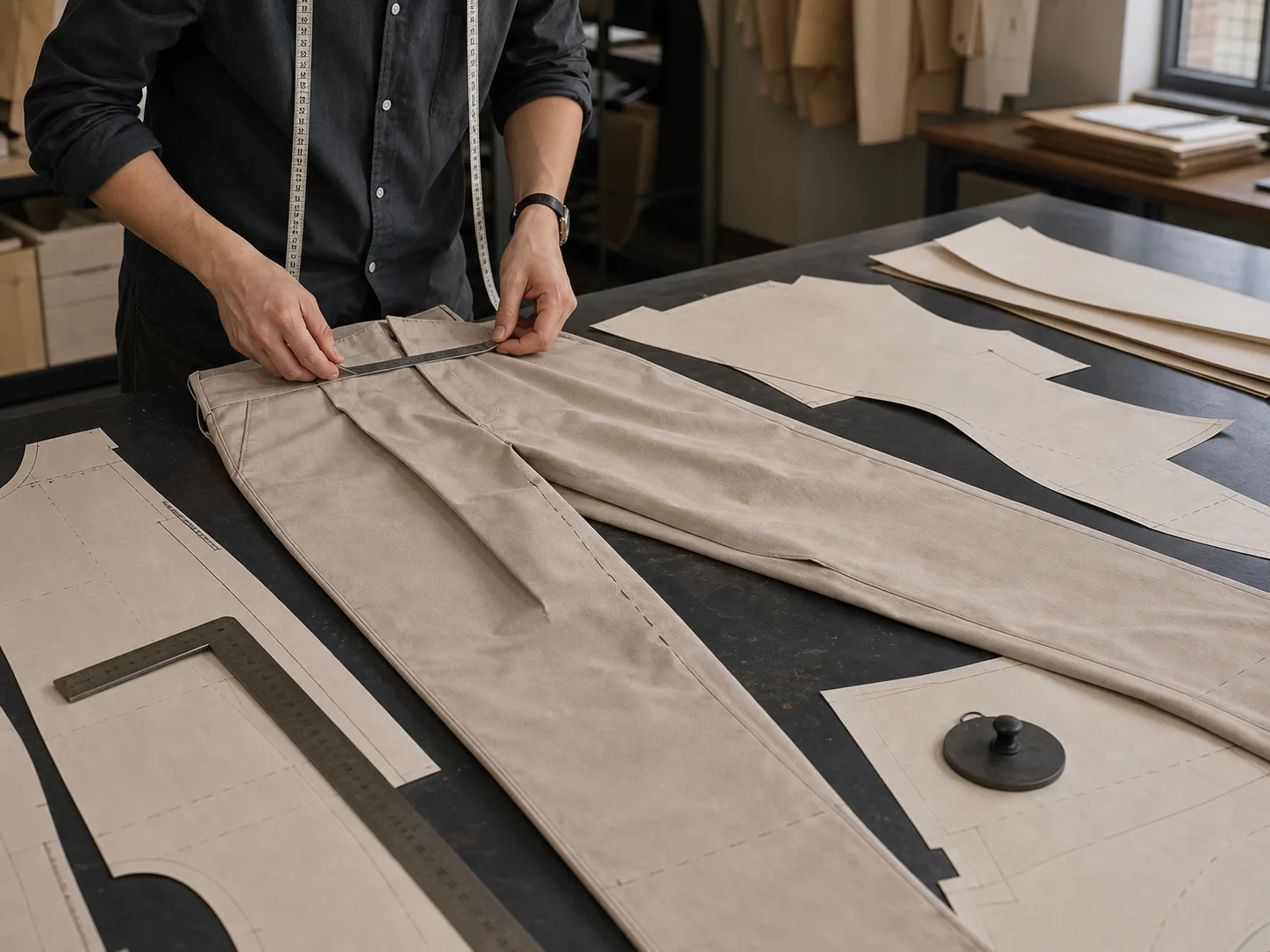 Pantalones: pattern making and sampling