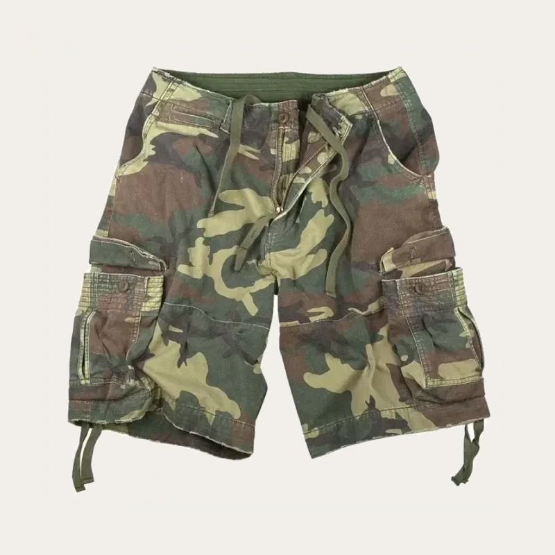 Camouflage cargo shorts project photo supplied by Canton Fashion.